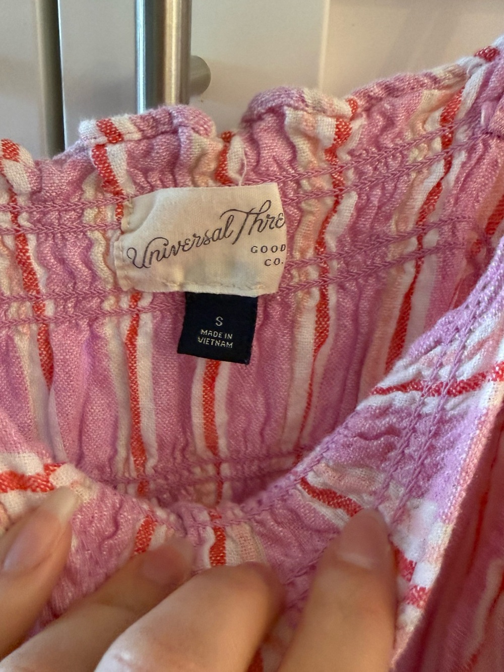Universal Thread Pink Striped Button-Front Sundress - Picture 2 of 3
